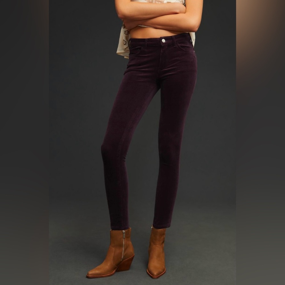Plum/Eggplant Anthropologie Pilcro Mid Rise Corduroy Skinny Legging Pants
